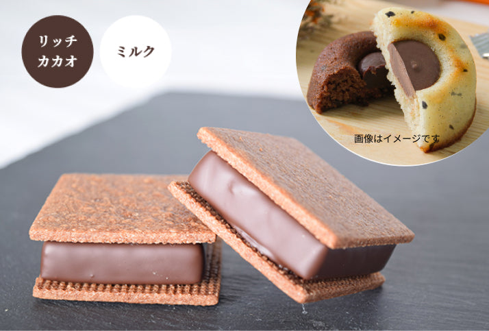 【焼菓子バラエティ4個セット】チョコサンド2個(リッチカカオ・ミルク各1個)&GAKUティグレ2個(チョコ・ミルク各1個)