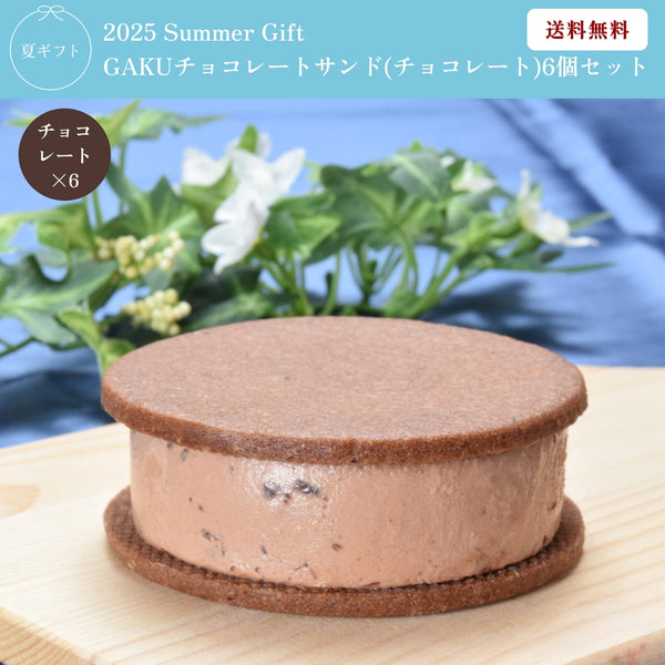 【送料無料】GAKUアイスクッキーサンド（チョコレート×6個入）